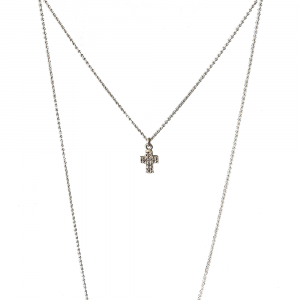 Collier pendentif croix zircons blancs - Penelope by so